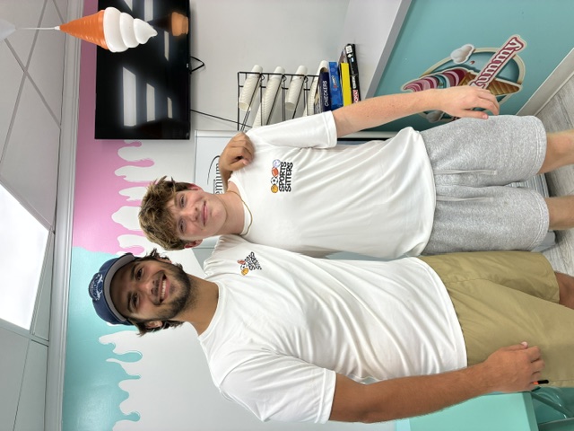 Sports Sitters at an ice cream shop in Cranford