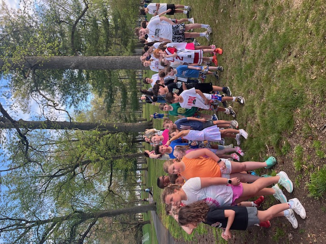 Large group of kids at Sports Sitters park event