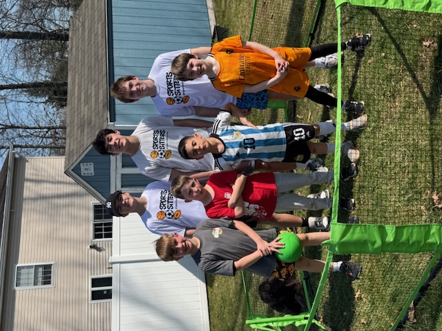 Sports Sitters group training session with soccer net